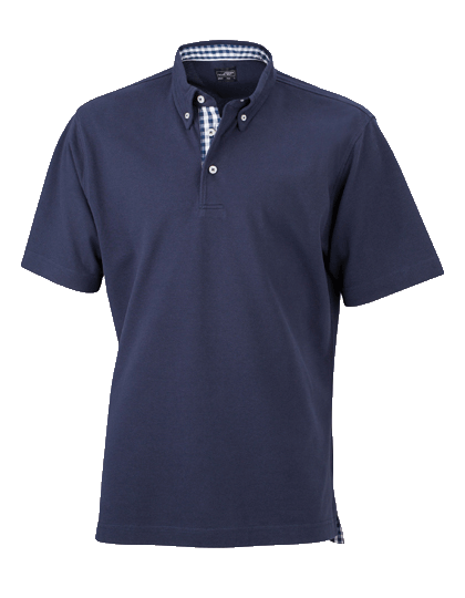 HerrenPoloshirtkurzarmJames&NicholsonPlainJN964NavyNavyWhite_1