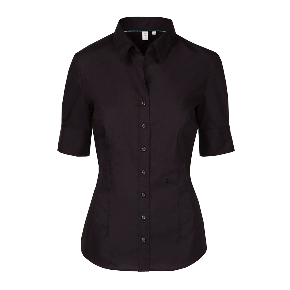 DamenBlusekurzarmSeidenstickerCityBluseSlim80614schwarz39 Damen Bluse kurzarm Seidensticker City Bluse Slim 80614