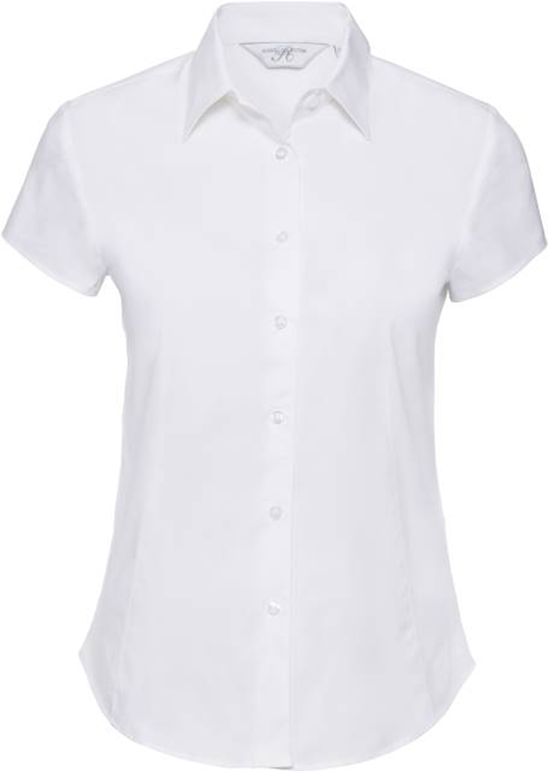 DamenBlusekurzarmRussellCollectionFittedStretchR-947F-0White Damen Bluse kurzarm Russell Collection Fitted Stretch R-947F-0