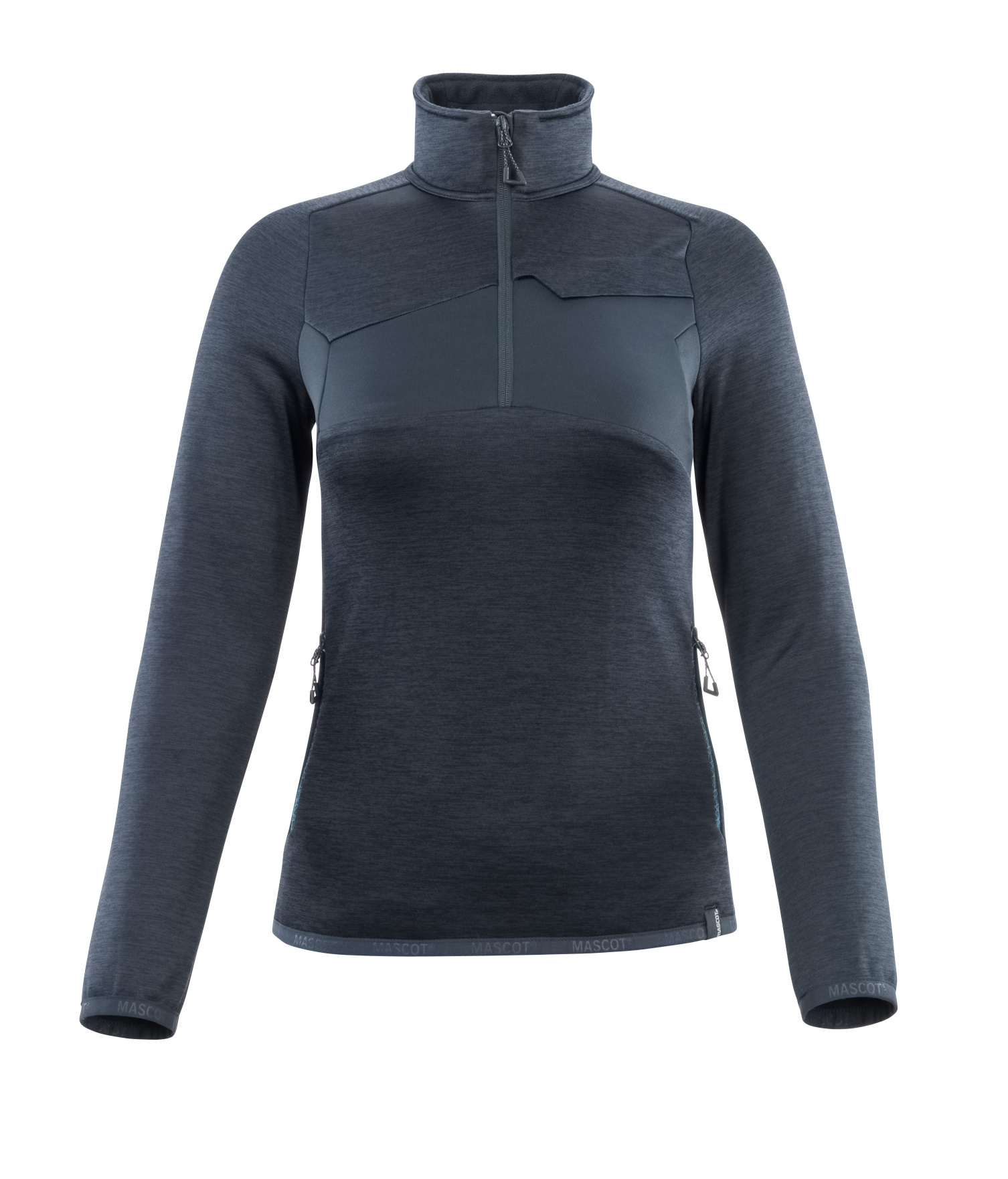 DamenFleecepullovermitZipperMascot18053-316schwarzblau010 Damen Fleecepullover mit Zipper Mascot Microfleece 18053-316