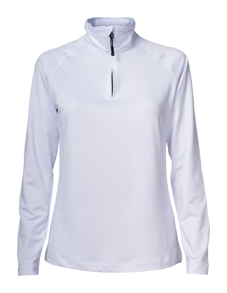 DamenMidlayermitZipperCutter&Buck358401White00 Damen Midlayer mit Zipper Cutter&Buck Coos Bay Half Zip Ladies 358401