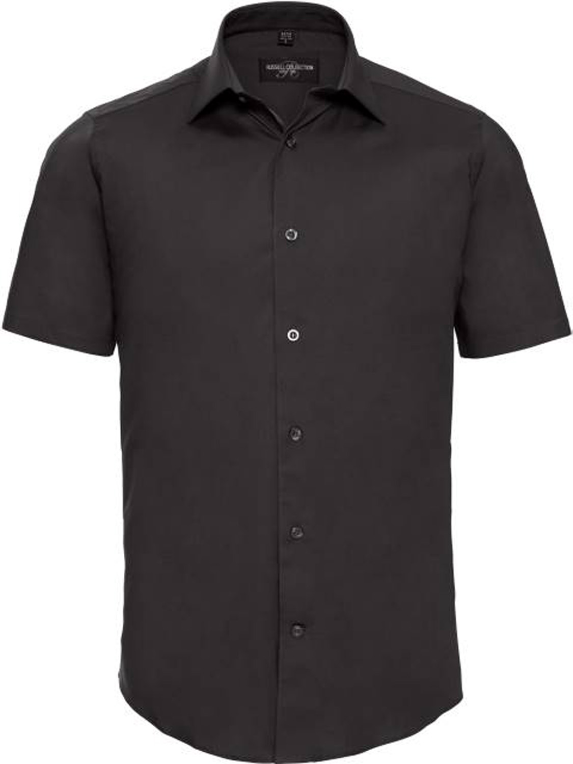 HerrenHemdkurzarmRussellCollectionFittedStretchR-947M-0Black Herren Hemd kurzarm Russell Collection Fitted Stretch R-947M-0