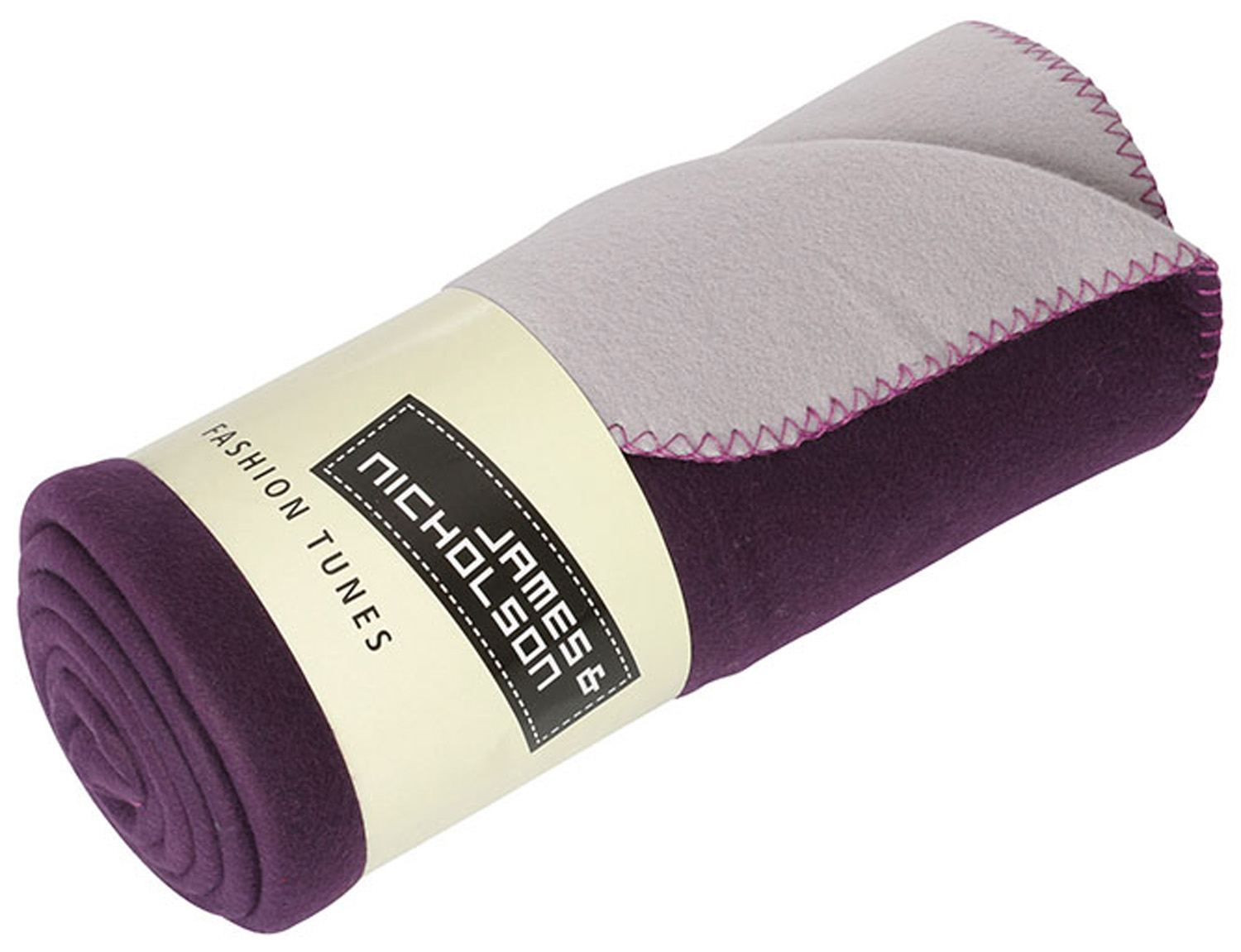 FleeceDeckeJames&NicholsonBondedFleeceBlanketJN952aubergine/silver