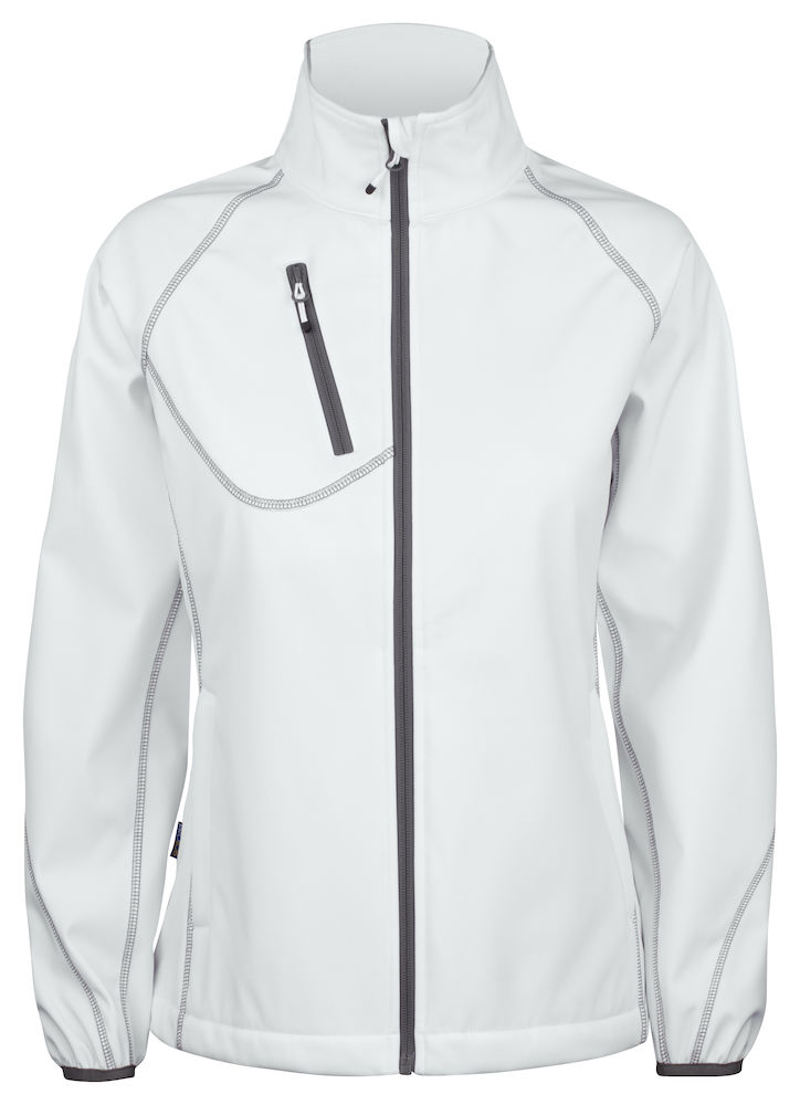 SoftshelljackeProJob2423mitKontrastelementen642423Weiss00 Damen Softshelljacke ProJob 2423 mit Kontrastelementen 642423