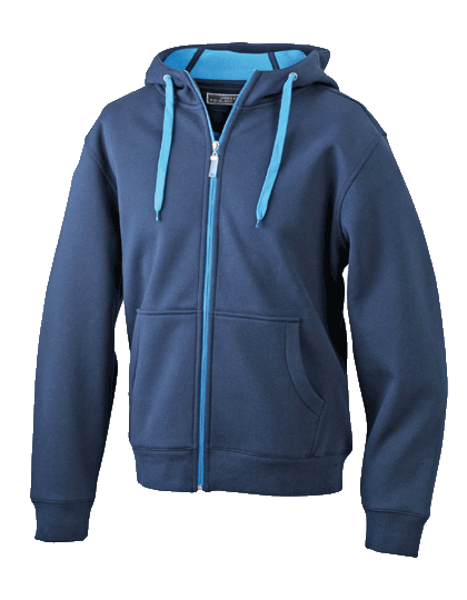 DamenKapuzenjackeJames&NicholsonDoublefaceJN354NavyAqua_1 Damen Kapuzenjacke James&Nicholson Doubleface JN354
