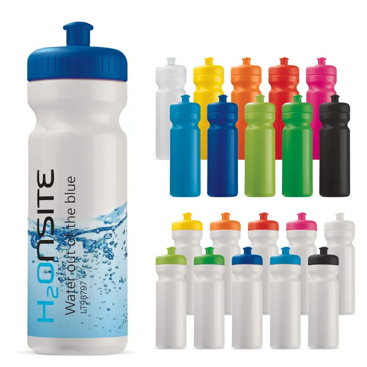 Sporttrinkflasche Toppoint Classic 750ml LT98797 Weiss/Dunkelblau 4c-farbig bedruckt (231 x 150mm)