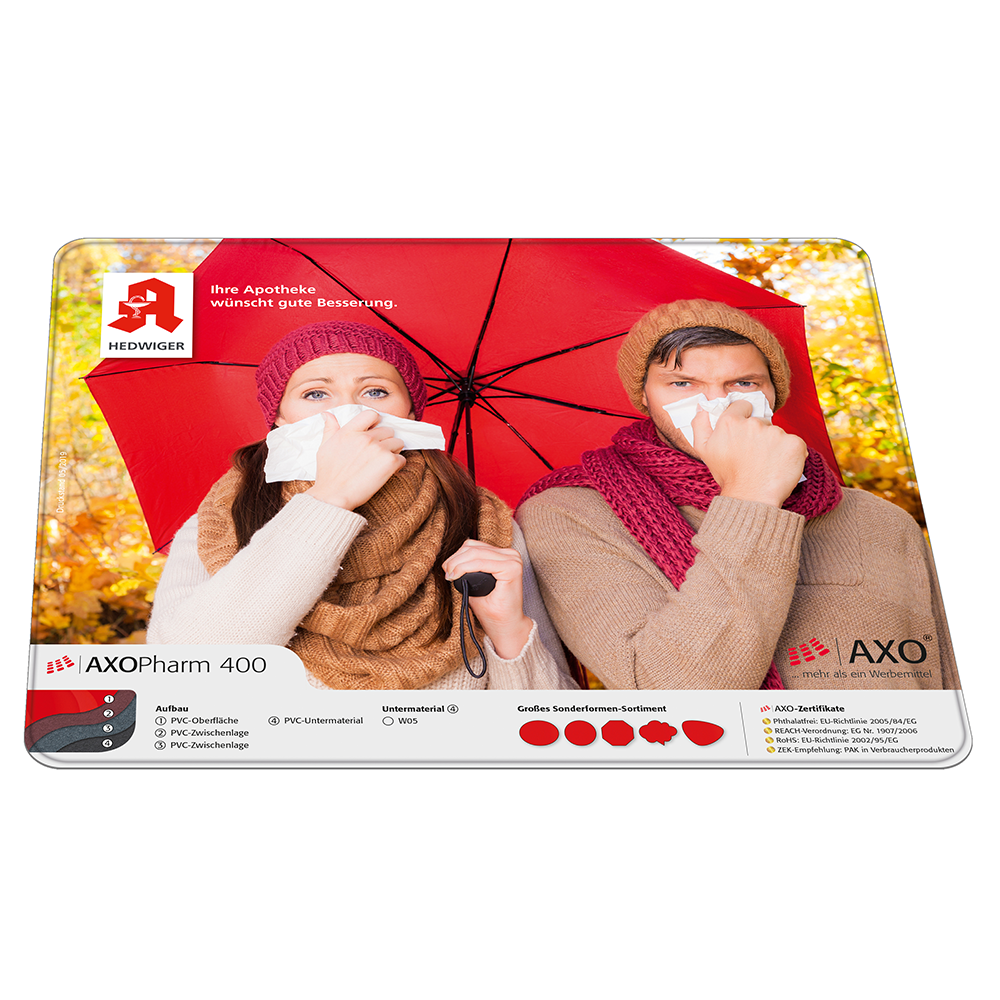MausmattebeidseitigvollflächigbedrucktAXOPharma-400Motivfreiwählbar Mausmatte beidseitig vollflächig bedruckt AXOPharma-400 Motiv frei wählbar