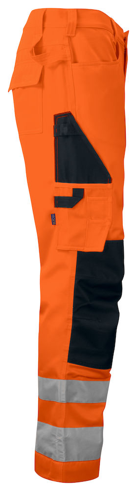 646532ProJobSicherheitshose6532mitKnieverstärkungENISO20471Klasse2modernerSchrittOrange/Schwarz1799