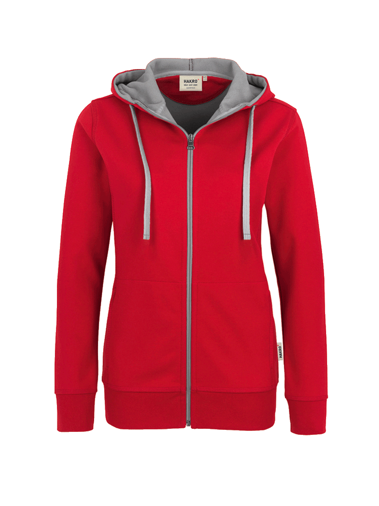 DamenKapuzenjackeHakroBonded255rot002_1 Damen Kapuzenjacke Hakro Bonded 255