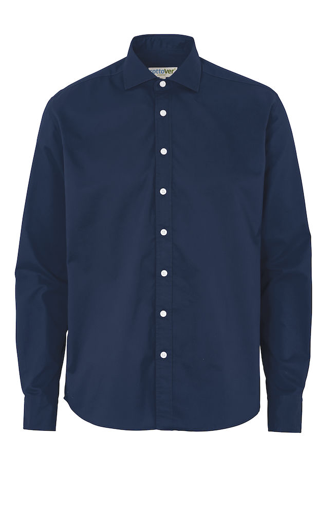 HemdLangarmCottoverTwillComfort141038Marine855
