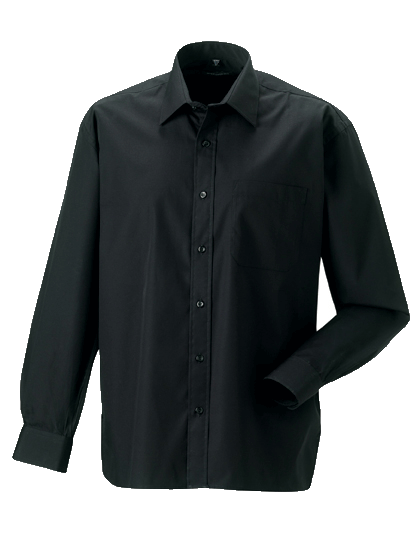 HerrenHemdlangarmRussellPureCottonPoplinR-936M-0Black_1
