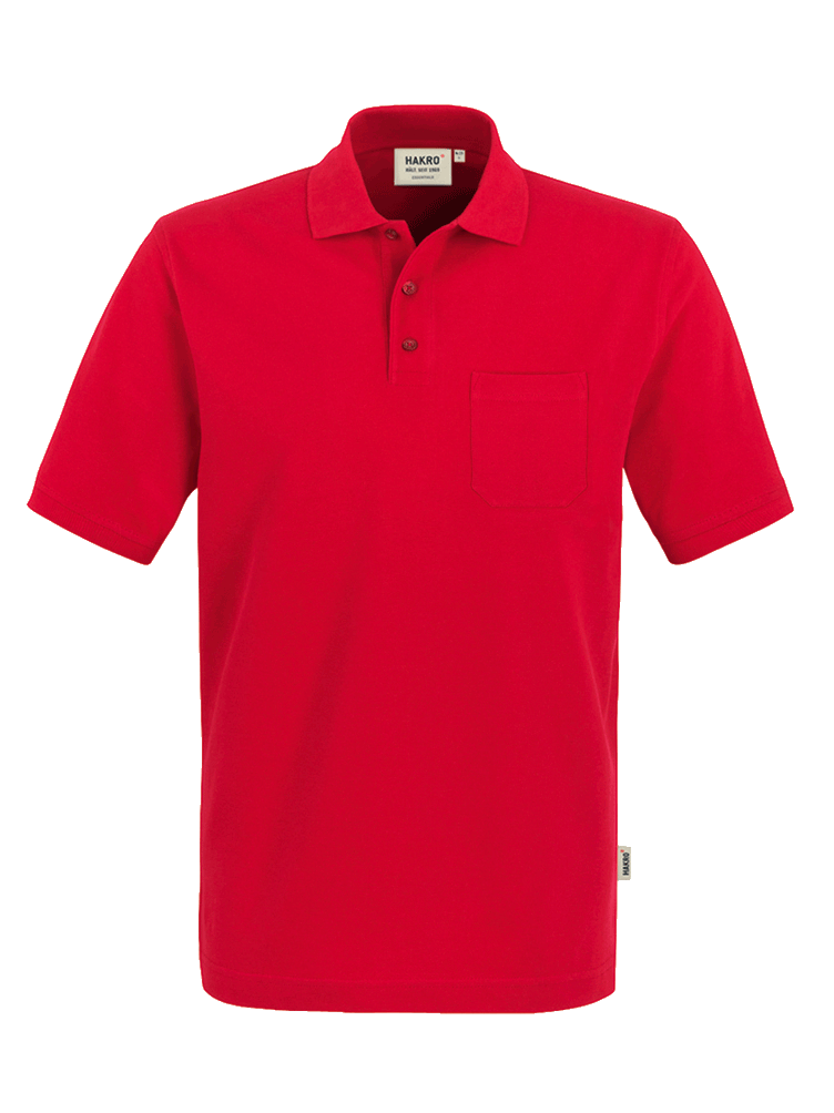 HerrenPoloshirtkurzarmmitBrusttascheHakroTop802rot002_1