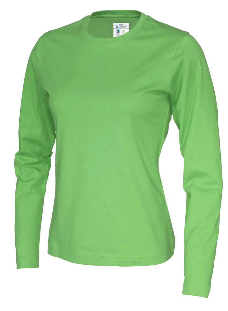 DamenT-ShirtlangarmCottoverJerseyLS141019Green645