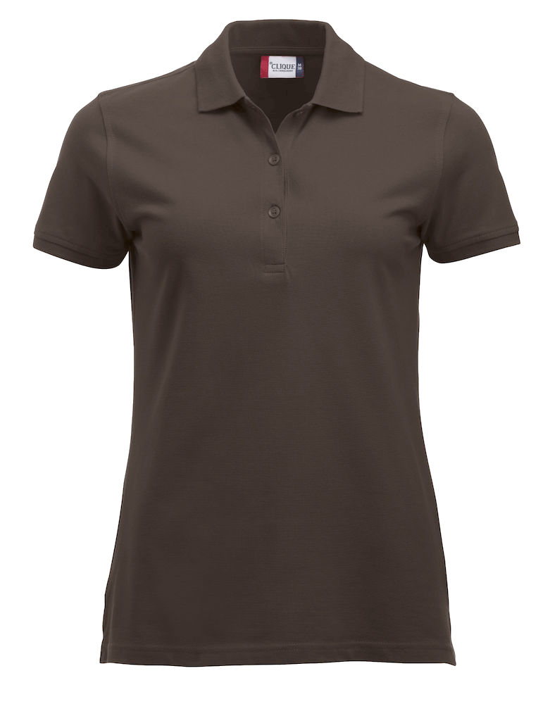 DamenPoloshirtkurzarmCliqueClassicMarionS/S028246Dunkelmocca825_1 Damen Poloshirt kurzarm Clique Classic Marion S/S 028246