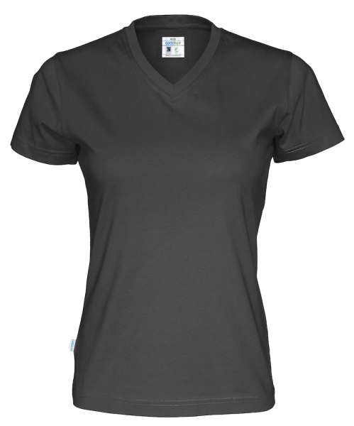 Damen T-Shirt kurzarm Cottover Jersey SS V-neck 141021 Black 990