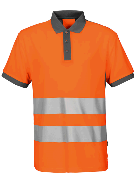 Herren Sicherheits Poloshirt kurzarm ProJob 6008 PIQUE POLO EN ISO 20471-KLASSE 2 646008 Orange/Grau 17_1