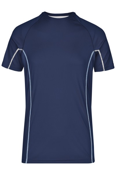 T-Shirt kurzarm James&Nicholson Men's Running Reflex-T JN421 navy/white