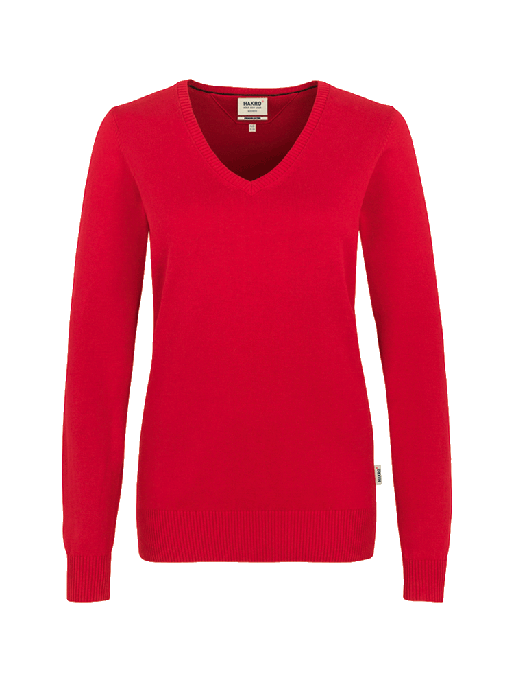 Damen Pullover V-Neck Hakro Premium-Cotton 133 rot 002_1