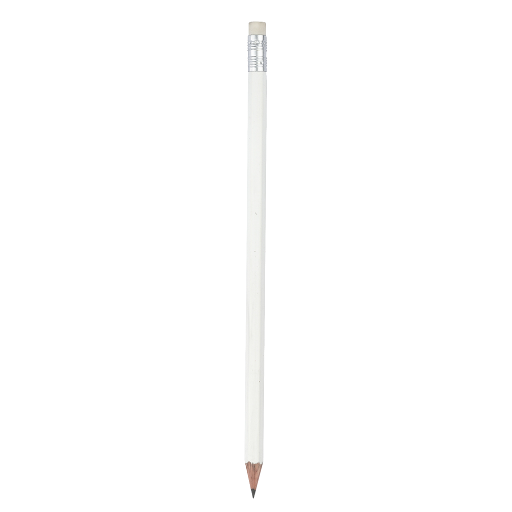 Bleistift 6-eckig mit Radiergummi 2250.11 weiss 50_1