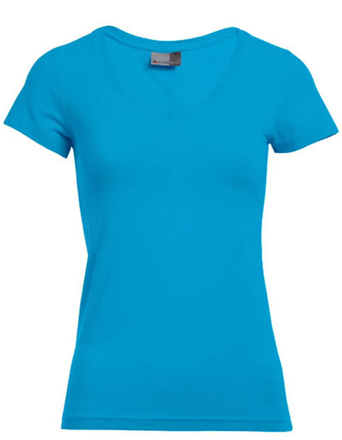 Damen T-Shirt kurzarm Promodoro Slim Fit V-Neck-T 3086 Turquoise