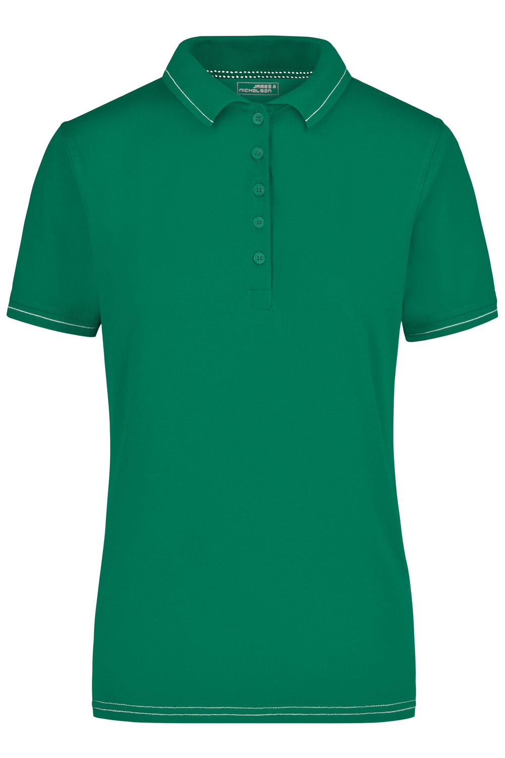 Poloshirt kurzarm James&Nicholson Ladies Elastic Polo JN568 irish-green/white