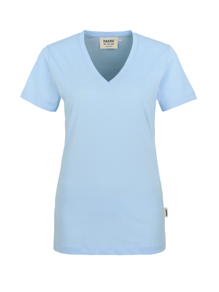 Damen T-Shirt V-Neck kurzarm Hakro Classic 126 eisblau 020_1