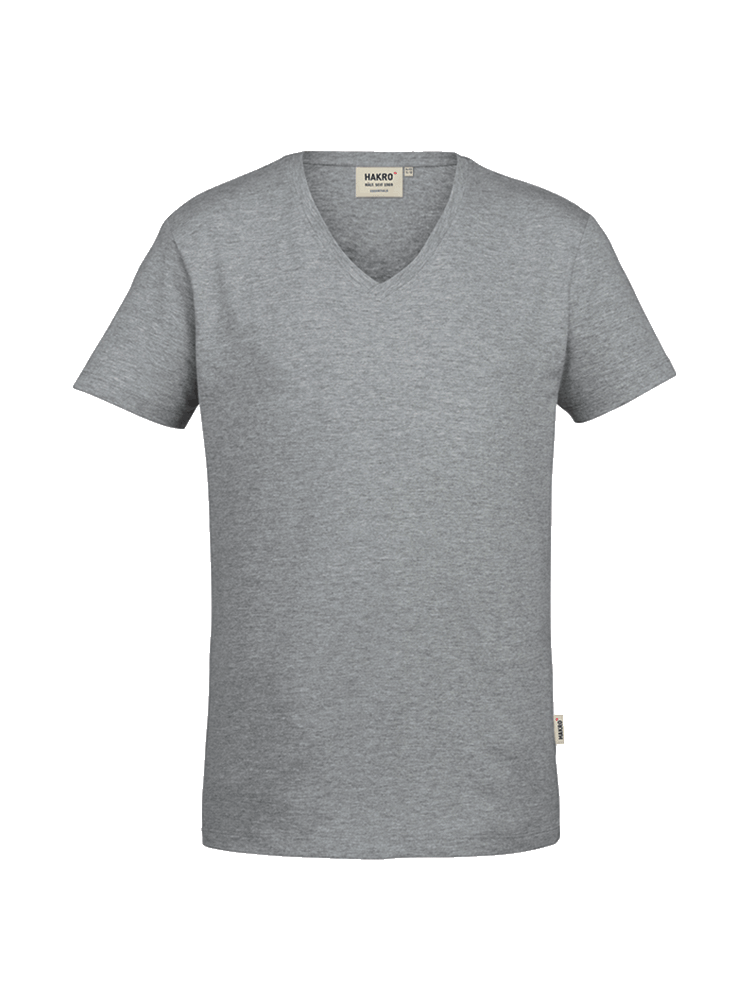 Herren T-Shirt V-Neck kurzarm Hakro Stretch 272 grau meliert 015_1