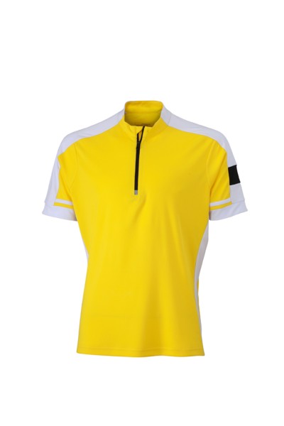 T-Shirt kurzarm James&Nicholson Men's Bike-T Half Zip JN452 sun-yellow