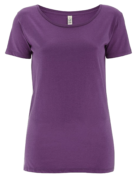 Damen T-Shirt kurzarm Continental Clothing OPEN NECK EP09 EGGPLANT_1