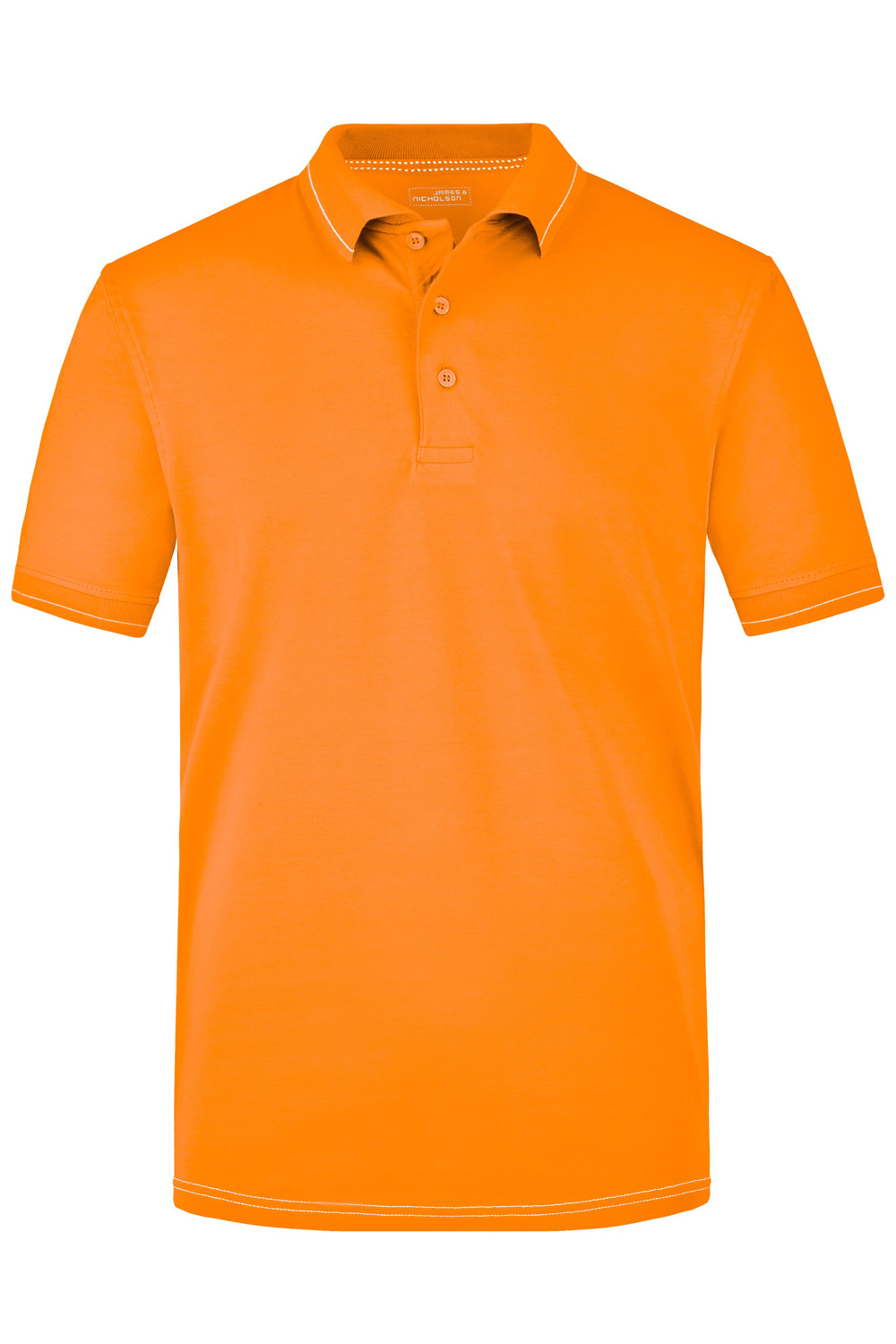 Poloshirt kurzarm James&Nicholson Men's Elastic Polo JN569 orange/white