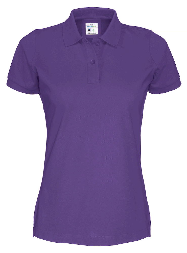 Damen Poloshirt kurzarm Cottover Pique SS 141005 Purple 885