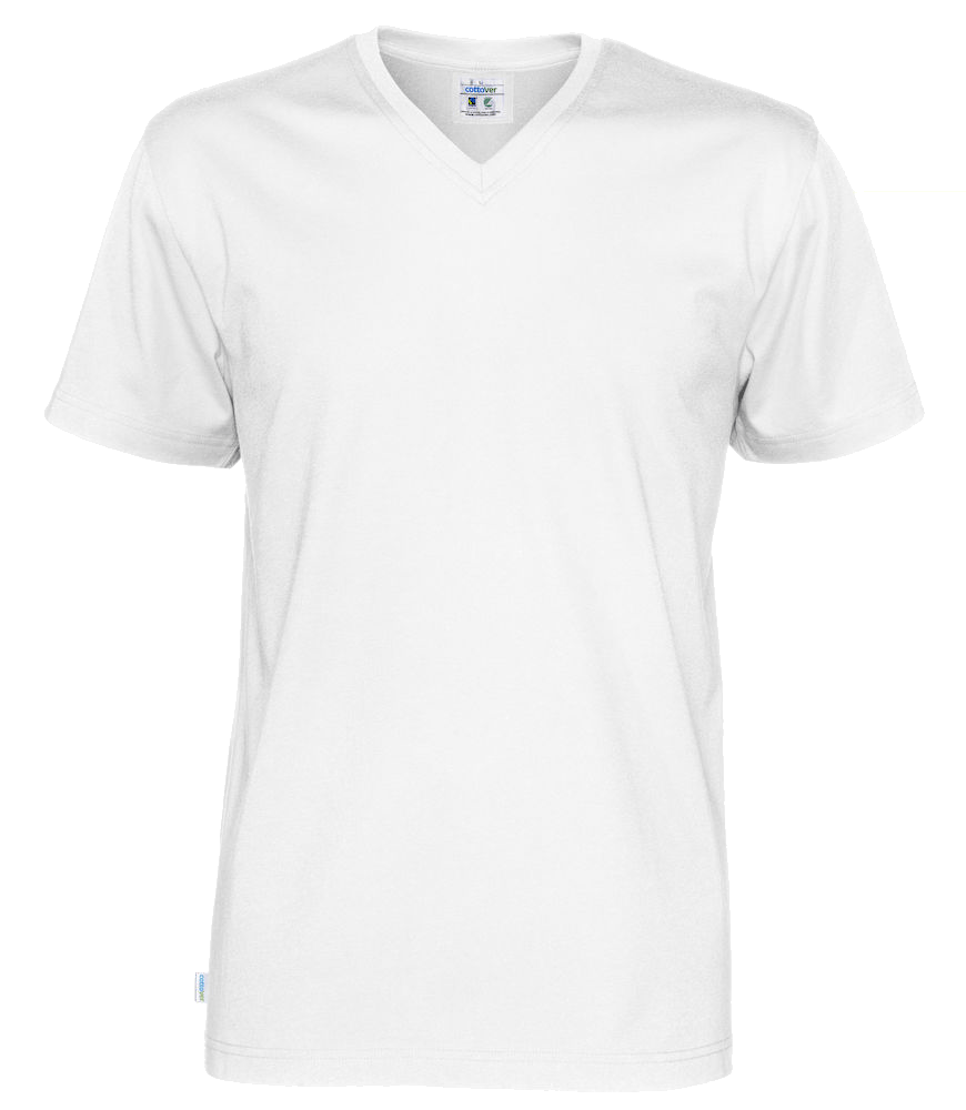 Herren T-Shirt kurzarm Cottover Jersey SS V-neck 141022 White 100