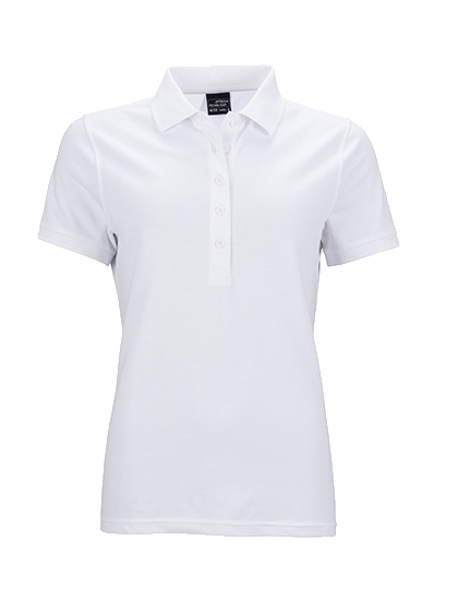 Damen Poloshirt kurzarm James&Nicholson Elastic JN709 White_1