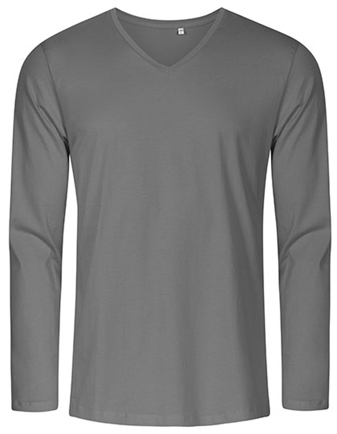 Herren T-Shirt langarm Promodoro V-Neck 1460 Steel Grey (Solid)